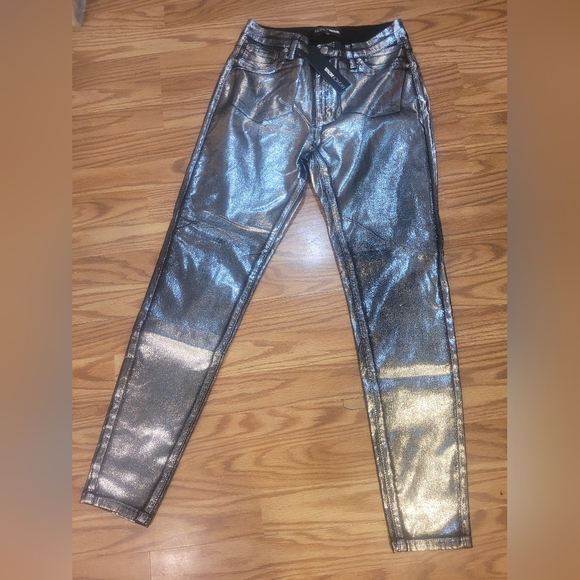 NWT Fashion Nova foil jeans sz11 - Picture 3 of 5
